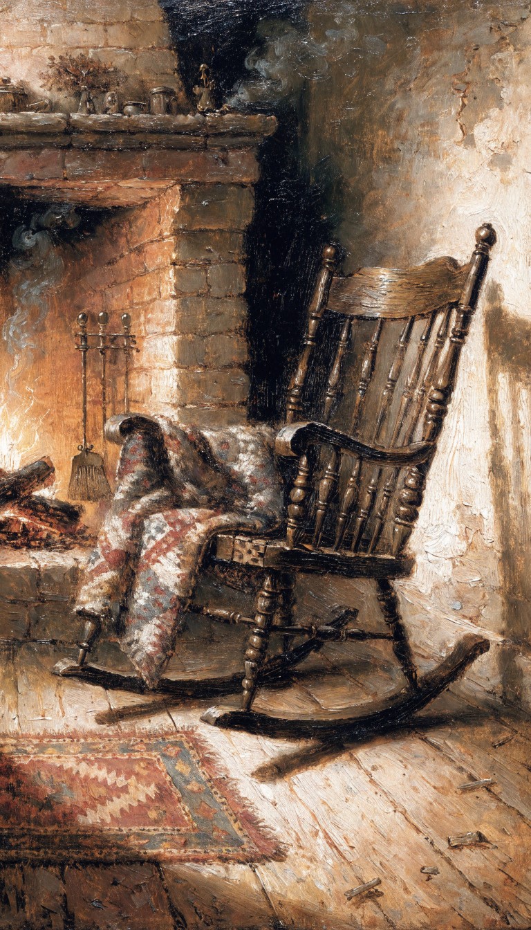 Fireside Rocking Chair Reading Free Fireside Rocking Chair Image - Fireplace, Rocking-chair, Colonial ...