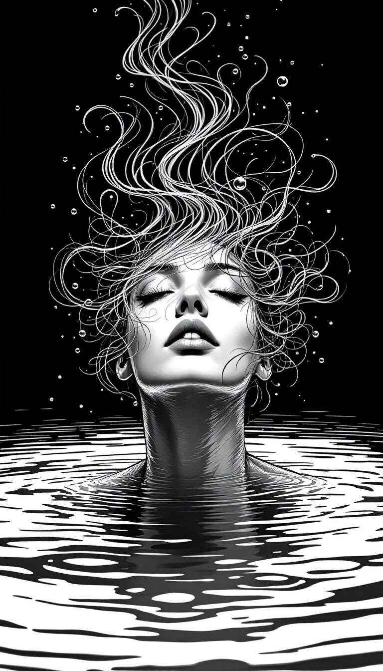 Free Submerged in Dreams Image - Ethereal, Underwater, Monochrome ...