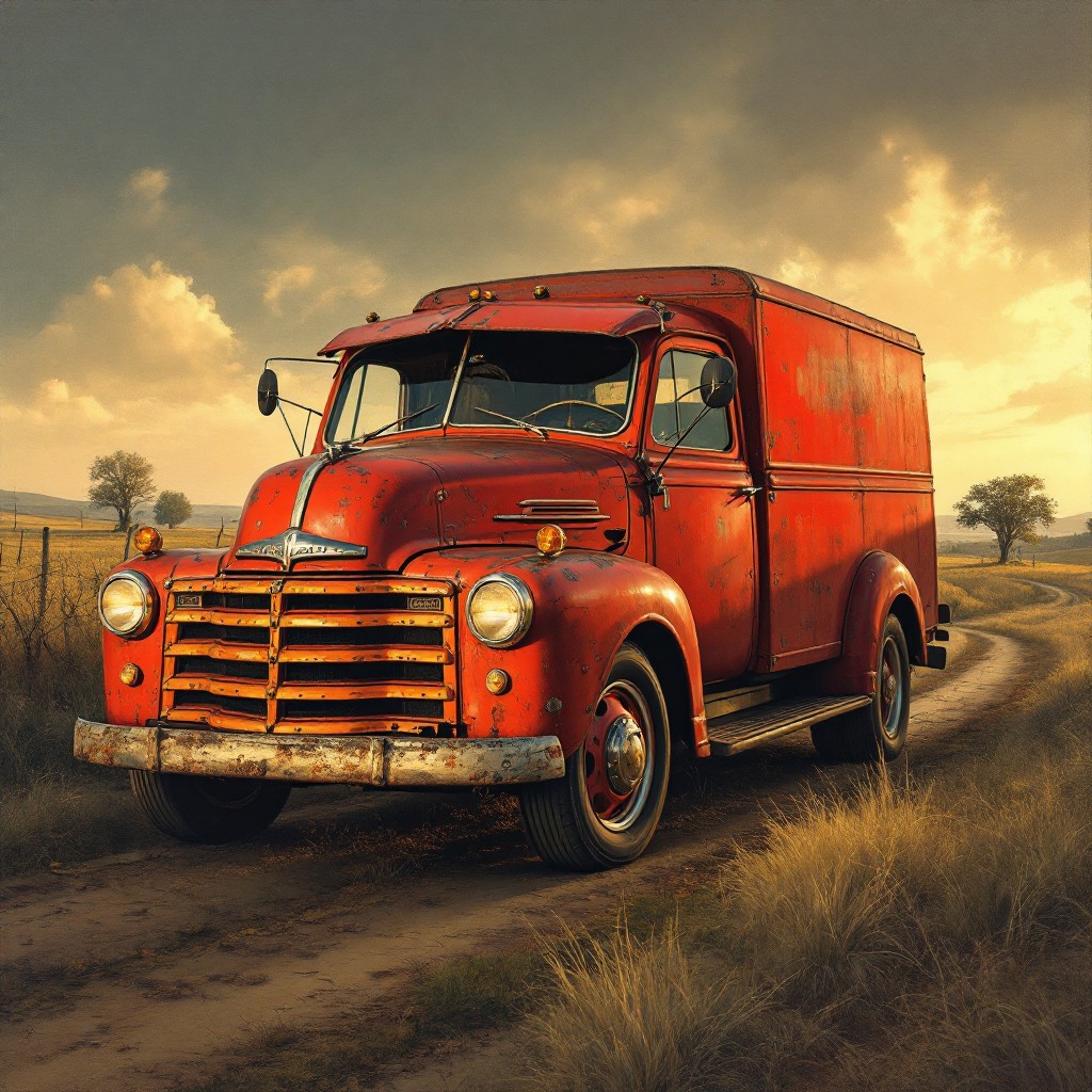 Red Van Racine Free Rustic Red Van Image - Vintage, Truck, Van | Download at StockCake