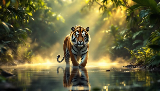 Tiger Balce Free Jungle Tiger Emerges Image - Tiger, Jungle, Mist | Download at ...