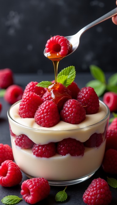 Free Flowing Raspberry Elegance Image - Raspberry, Drizzle, Sauce ...