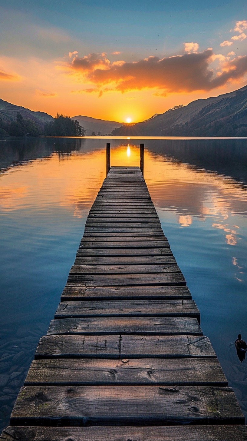 Free Sunset Lake Pier Image - Sunset, Lake, Pier | Download at StockCake