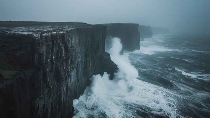 Free Misty Cliffs Drama Image - Ocean, Cliffs, Mist | Download at StockCake