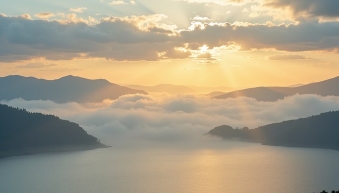 Free Misty Mountain Lake Image - Mountains, Lake, Sunrise | Download at ...