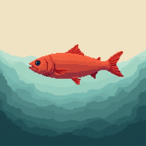 Free Pixelated Salmon Swims Image - Pixelart, Salmon, Fish | Download ...