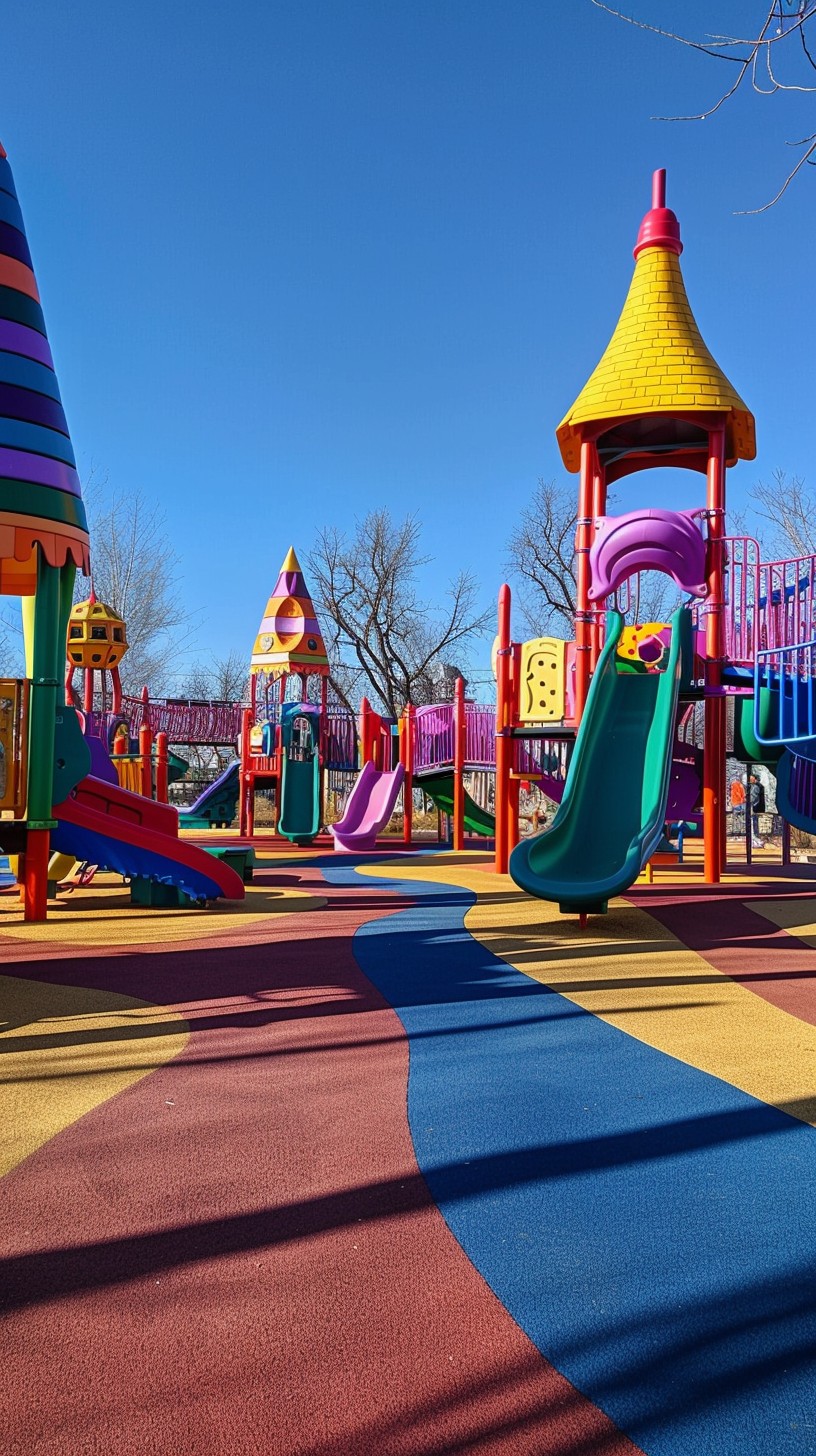 Free Colorful Playground Fun Image - Playground, Colorful, Slides ...