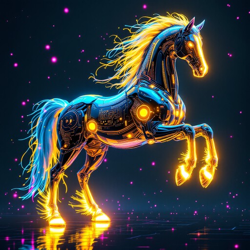 Free Neon Horse Galloping Image - Cyberpunk, Horse, Neon | Download at ...