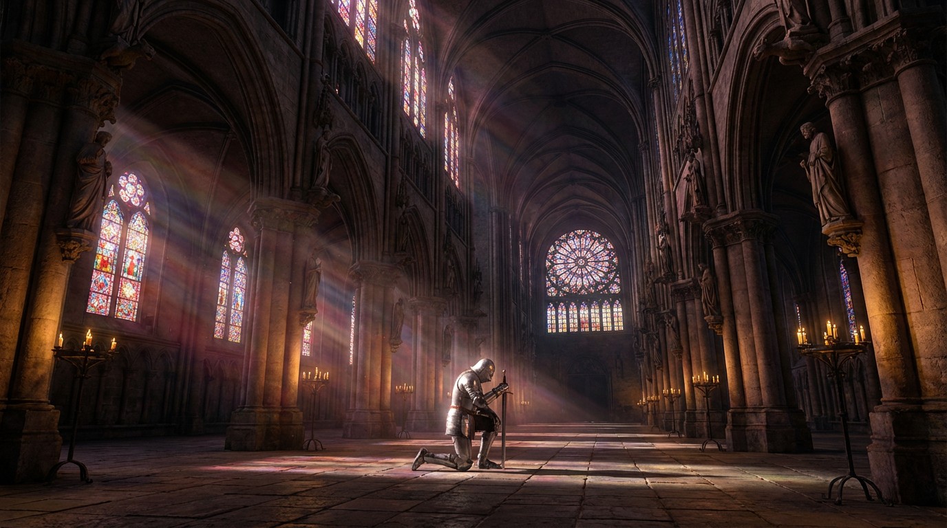 Free Knight Prays Alone Image - Knight, Cathedral, Prayer | Download at ...
