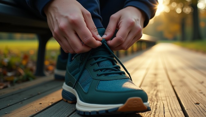 Free Focused Morning Preparation Image - Shoelaces, Sneakers, Teal ...
