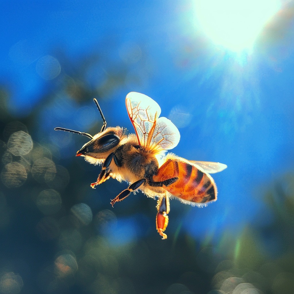 Free Bee in flight Photo - Bee, Flight, Sunlight | Download at StockCake