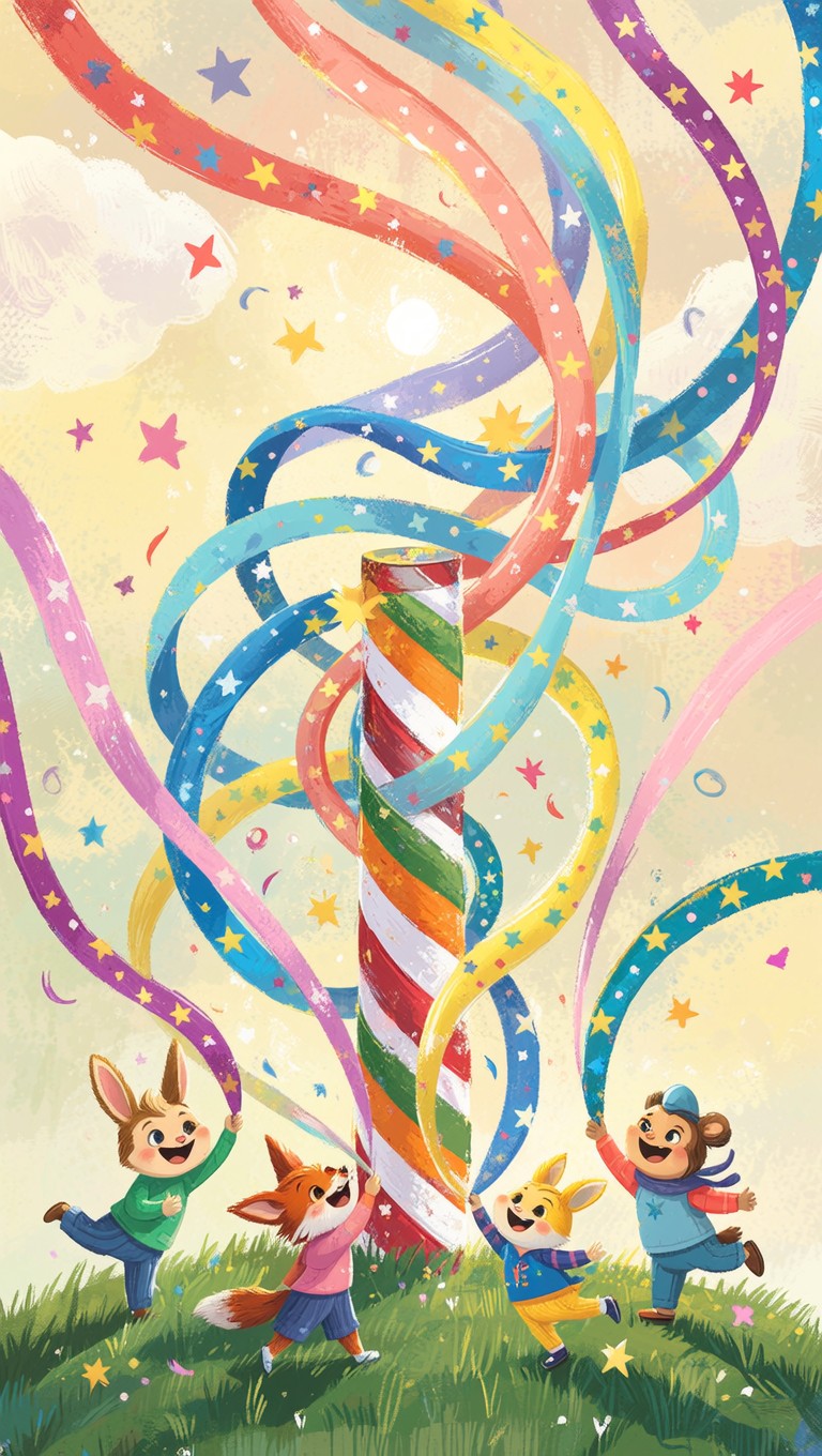 Sponge Cake Maypole Free Maypole Ribbon Dance Image - Maypole, Celebration, Animals ...