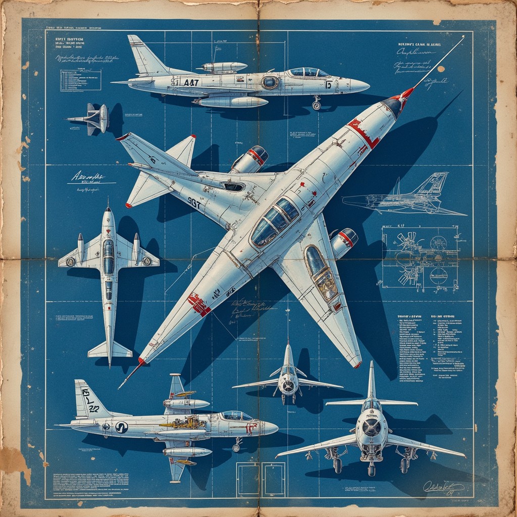 Free Vintage Aircraft Blueprint Image - Blueprint, Aircraft, Aviation ...