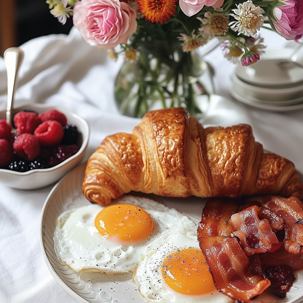 Free Sumptuous Breakfast Spread Image - Breakfast, Croissant, Eggs ...