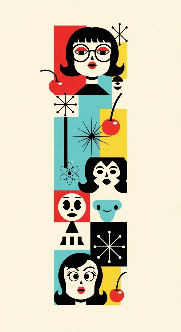 Free Mid-Century Cartoon Faces Photo - Retro, Cartoon, Midcentury ...