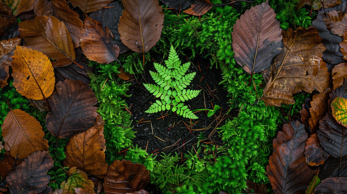 Free Fern Among Leaves Image - Fern, Leaves, Nature | Download at StockCake