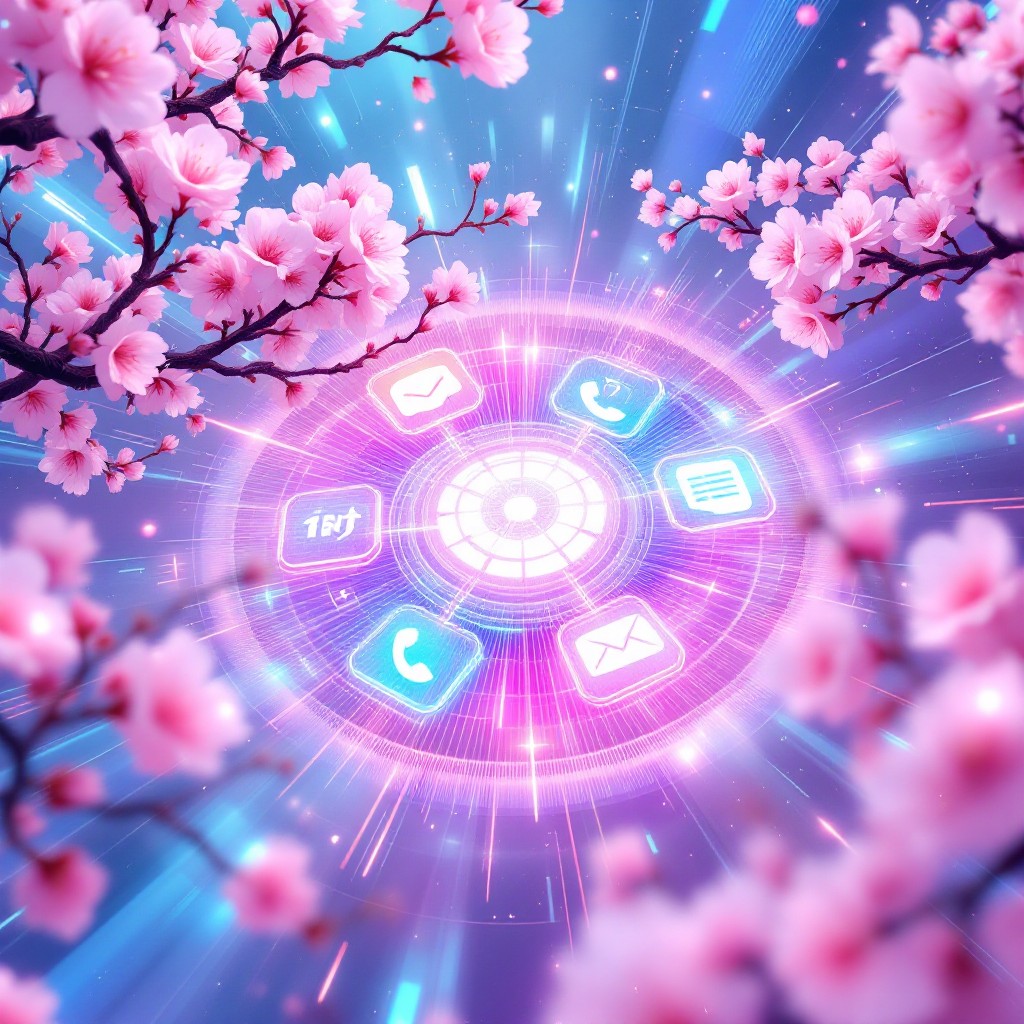 Free Sakura Tech Interface Image - Cyberpunk, Anime, Holographic ...