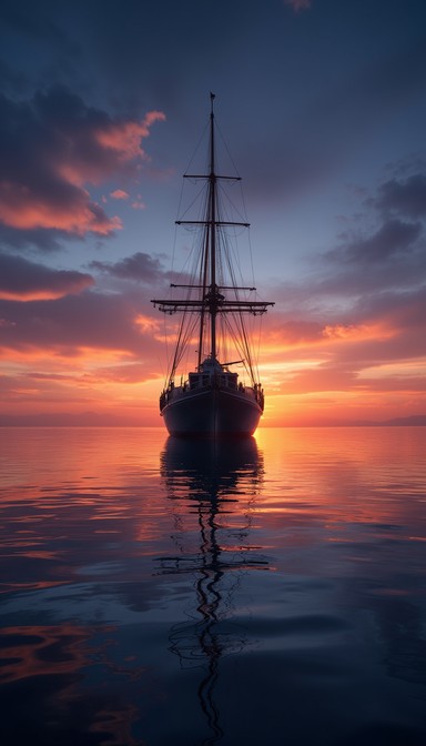 Free Sunset Ship Silhouette Image - Sunset, Ship, Ocean | Download at ...
