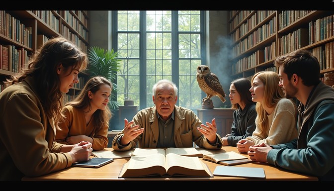 Free Library knowledge exchange Image | Download at StockCake