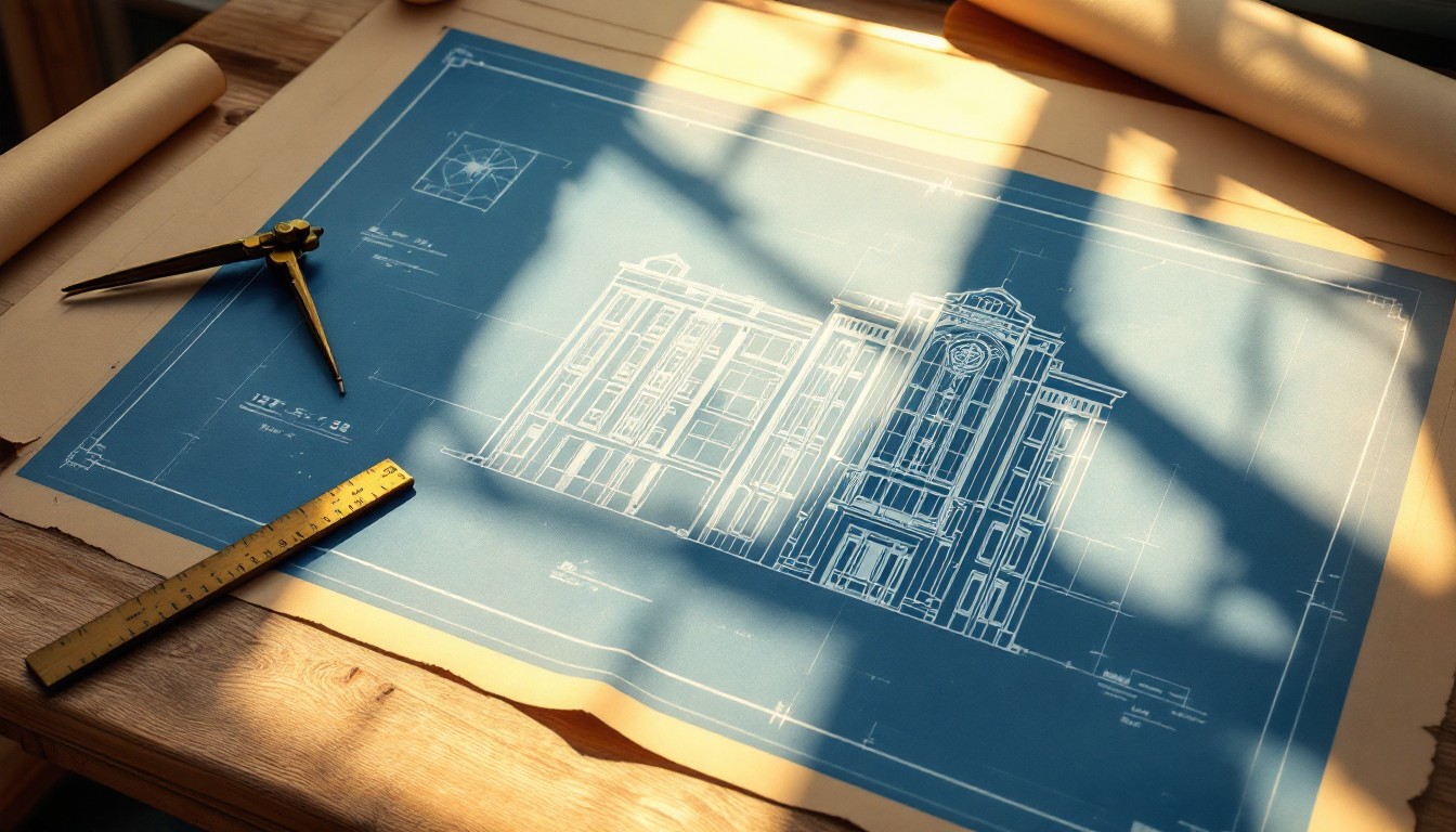 Free Vintage Blueprint Design Image - Blueprint, Architecture, Vintage ...