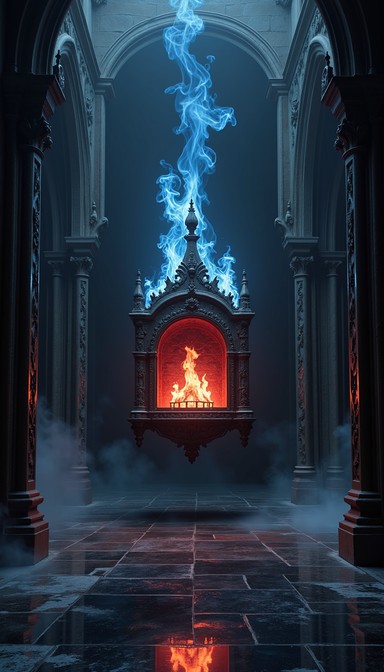 Free Ethereal Flame Shrine Image - Gothic, Fireplace, Floating ...