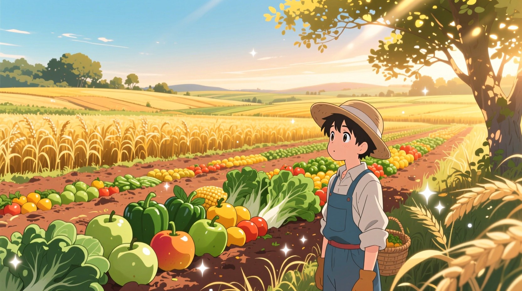 Free Abundant Rural Paradise Image - Anime, Harvest, Farmer | Download ...