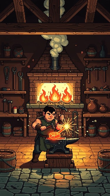 Free Pixel Blacksmith Forge Image - Blacksmith, Forge, Pixel | Download ...