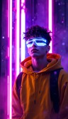 Free Neon Cyber Rapper Photo - Cyberpunk, Neon, Purple | Download at ...
