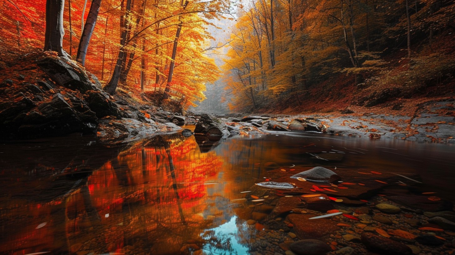 Free Autumnal River Reflection Image - Autumn, River, Reflection ...