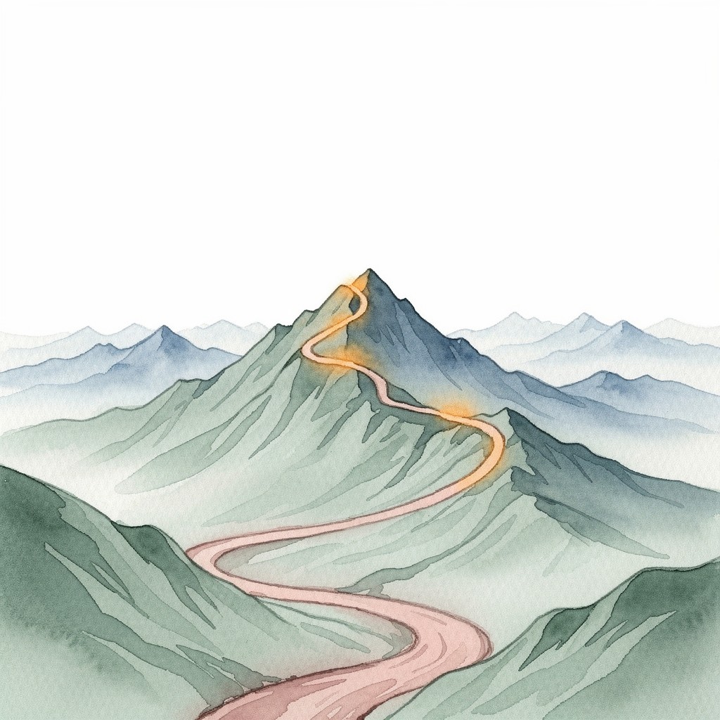 Free Path Through Peaks Photo - Watercolor, Mountains, Landscape ...