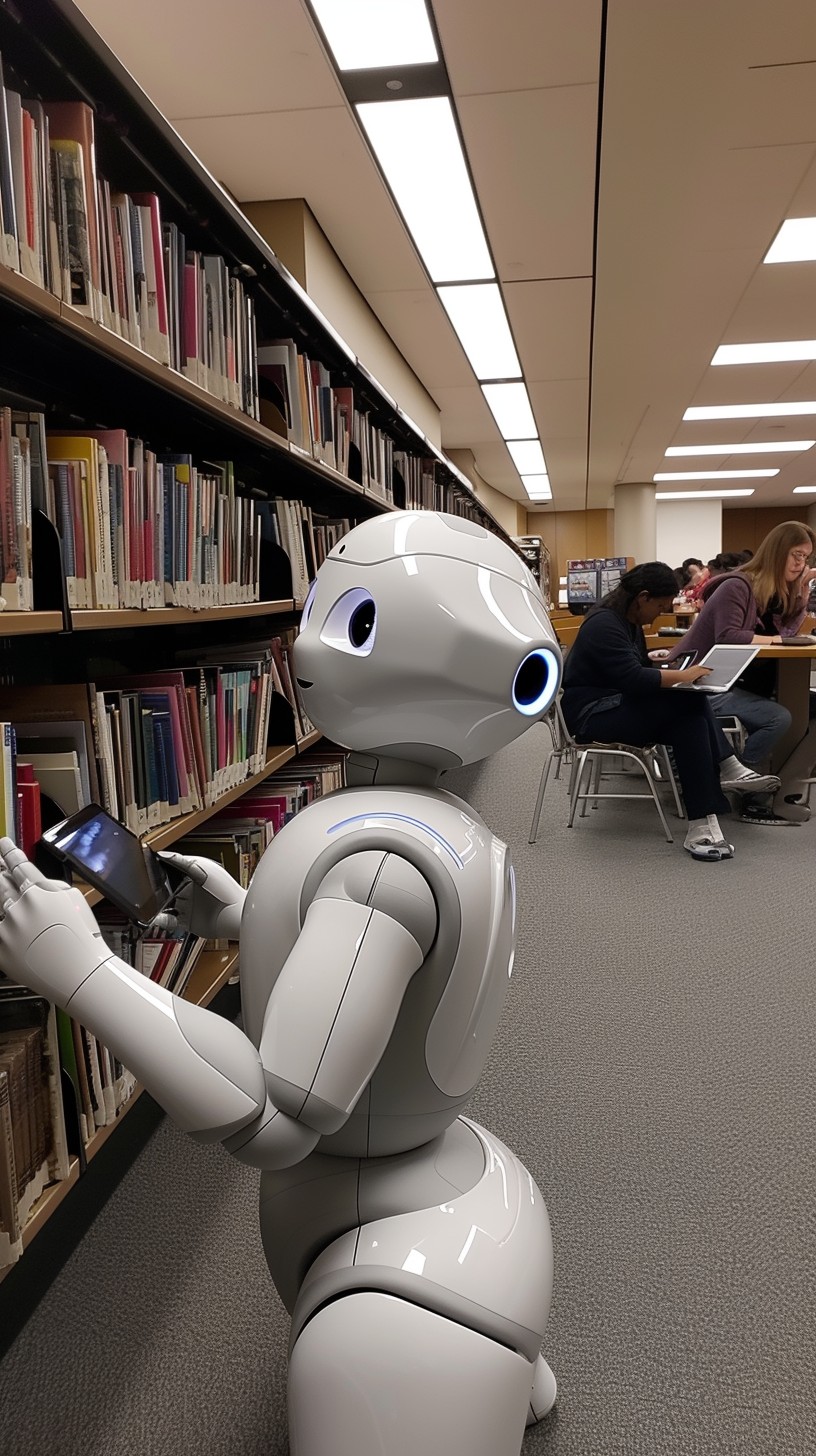 Robot World Library Free Robot among books Image - Robot, Library, Books | Download at ...