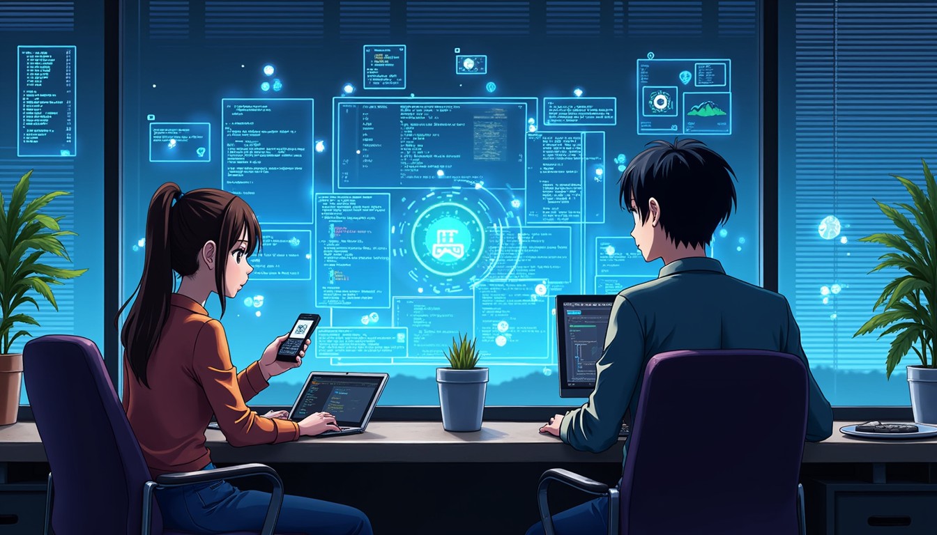 Free Futuristic Coding Teamwork Image - Anime, Futuristic, Technology ...