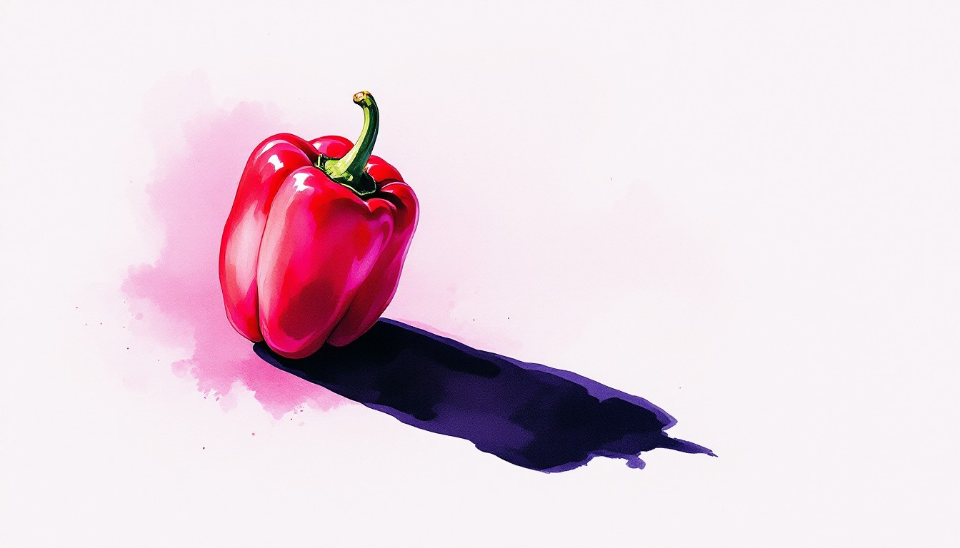 Pepper Shadow Free Pepper Casts Shadow Image - Watercolor, Pepper, Minimal | Download ...