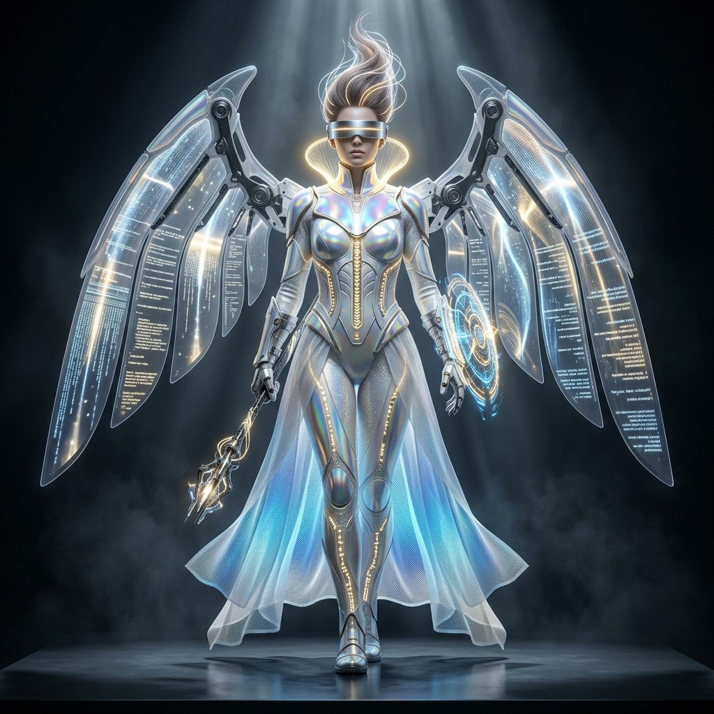Free Celestial Tech Guardian Image - Cyberpunk, Futuristic, Guardian ...