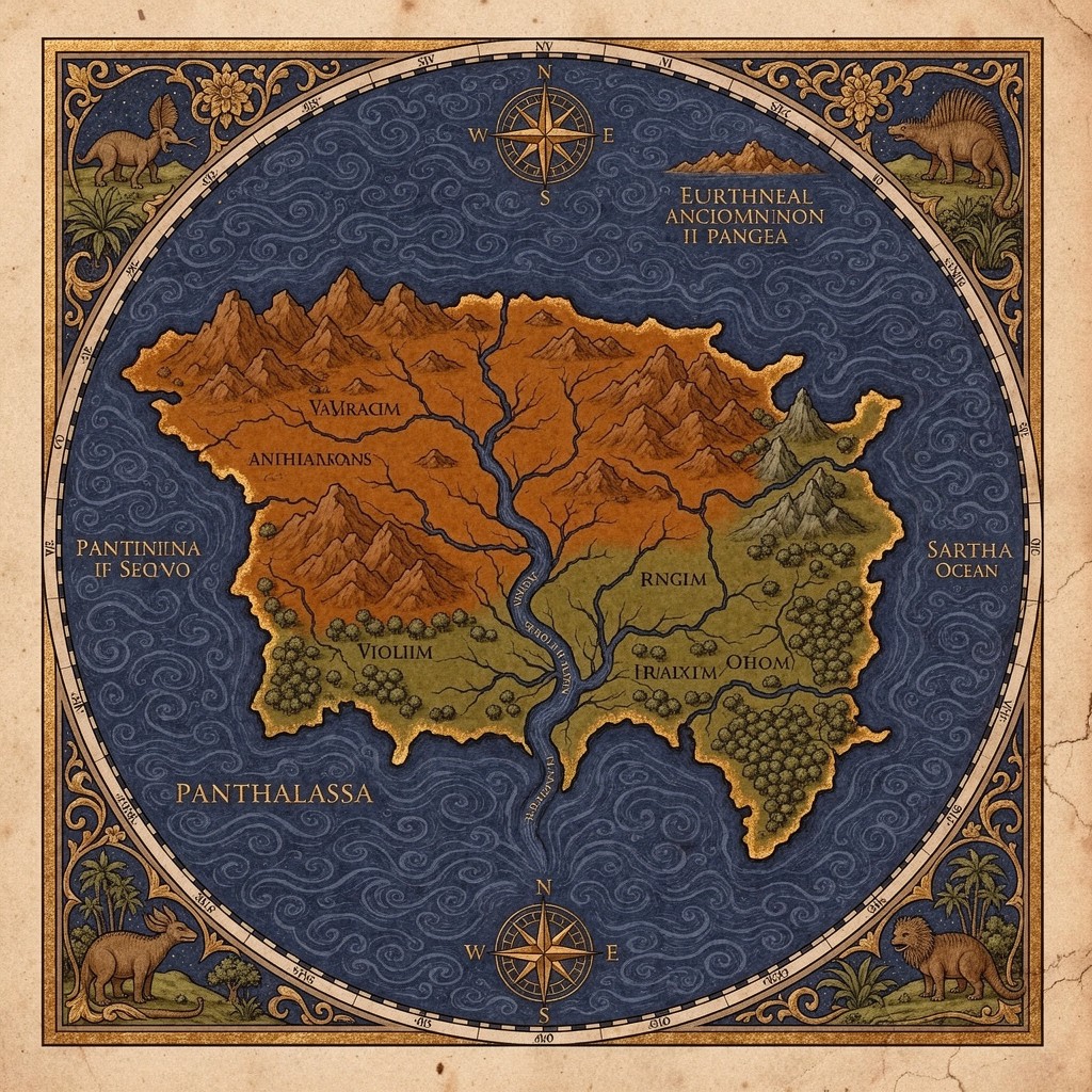 Panage Map Free Ancient Pangea Map Image - Medieval, Cartography, Manuscript ...