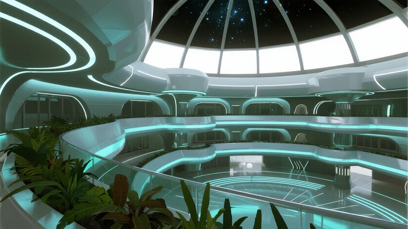 Free Futuristic Space Atrium Image - Space, Colony, Habitat | Download ...