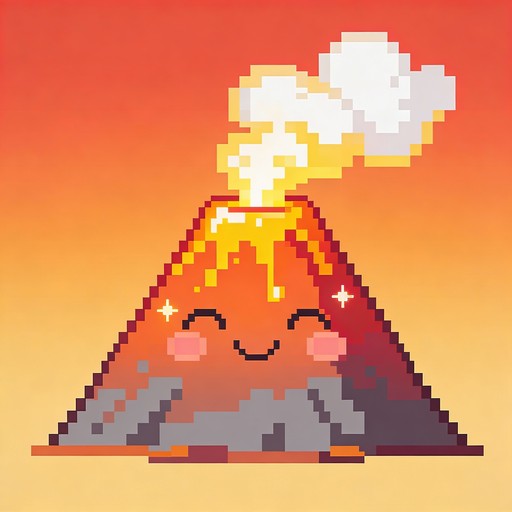 Free Kawaii Pixel Volcano Image - Volcano, Pixel, Kawaii | Download at ...