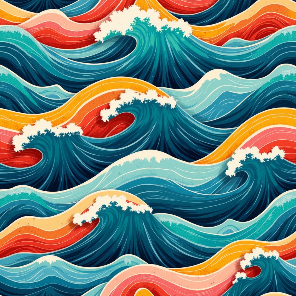 Ocean Graphics Colorful Free Colorful Ocean Waves Image - Waves, Ocean, Pattern | Download at ...
