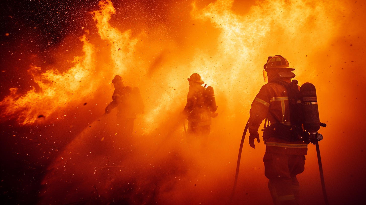 Free Brave Firefighters Battling Image - Firefighters, Inferno, Bravery ...