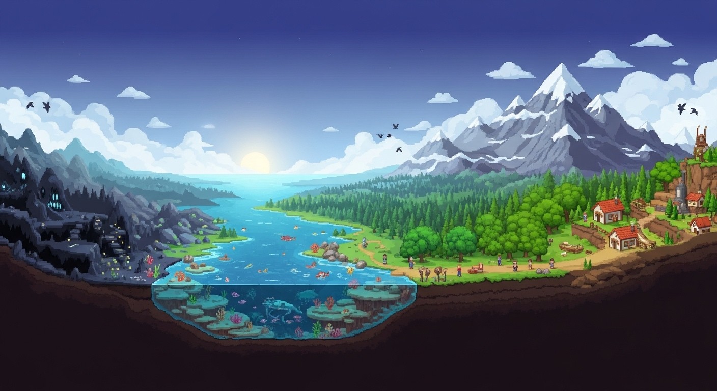 Free Pixelated World Slice Image - Pixelart, Isometric, Biomes ...