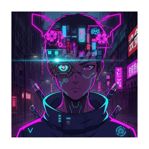 Free Neon Cyber Rapper Image | Download at StockCake
