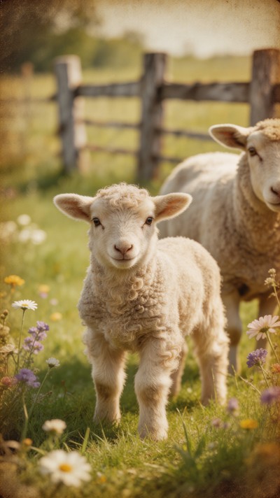 Free Vintage Spring Lamb Image - Lamb, Vintage, Pastoral | Download at ...