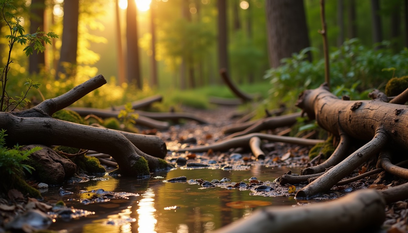 Free Golden forest stream Image - Forest, Woodland, Stream | Download ...