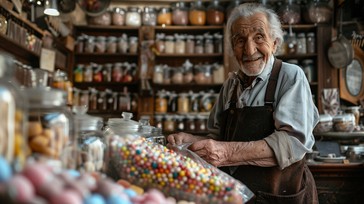 Download Candy Shop Owner Image - Elderly, Shopkeeper, Candies | StockCake
