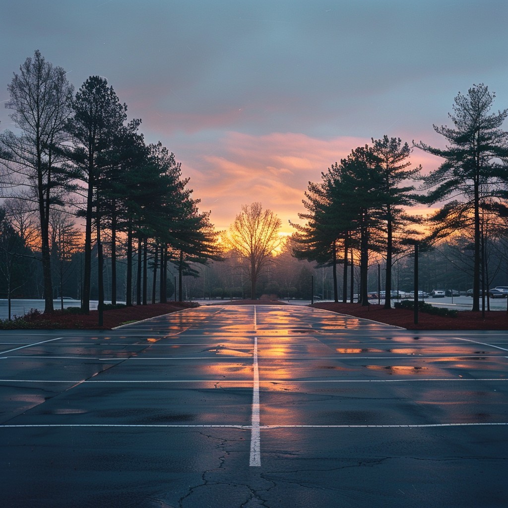 After Sunset Free Sunset after Rain Image - Sunset, Trees, Parking | Download at ...
