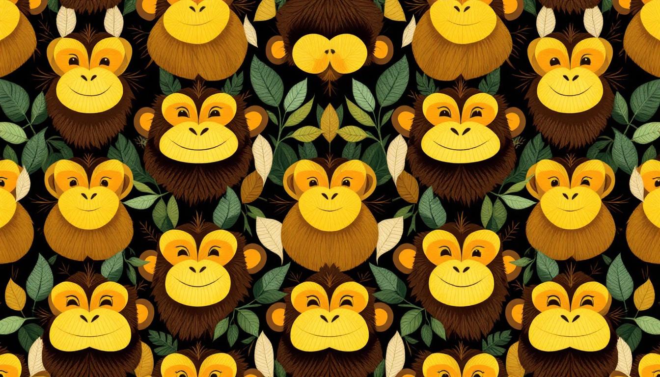 Monky Pattern Free Playful Monkey Pattern Image - Monkey, Geometric, Pattern ...