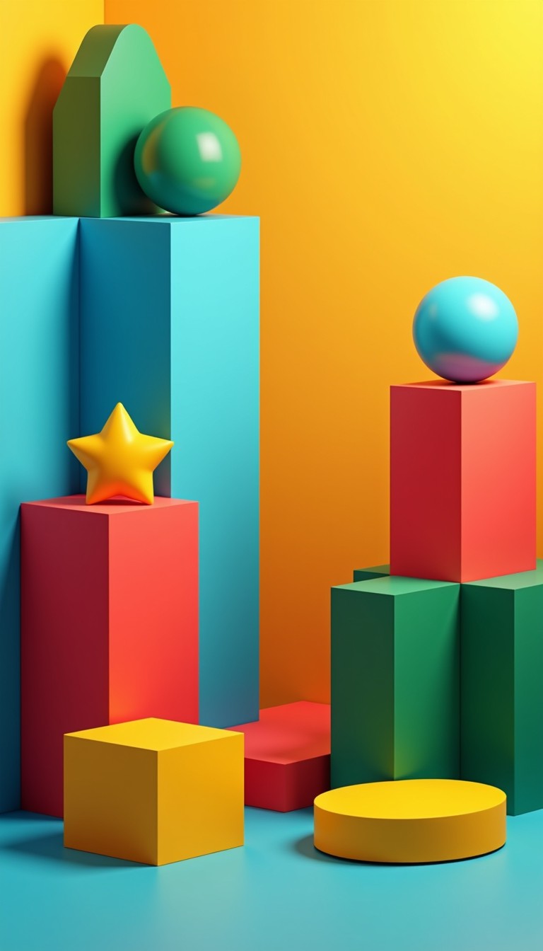Free Colorful Cubic Platforms Image - Geometric, Colorful, Minimal ...