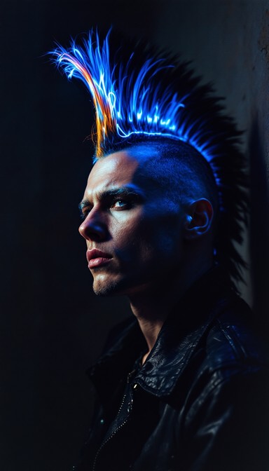 Blue Inverse Mohawk Free Electric Blue Mohawk Image - Mohawk, Punk, Vintage | Download at ...