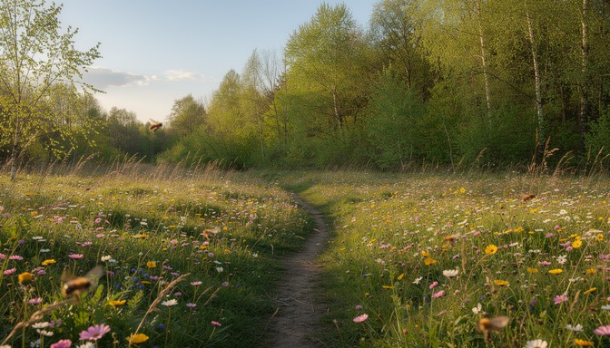 Wooded Path Springtime Free Springtime Meadow Path Image - Spring, Meadow, Wildflowers ...