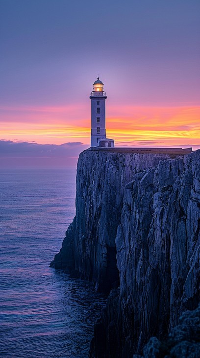 Free Sunset Lighthouse View Image - Sunset, Lighthouse, Ocean ...