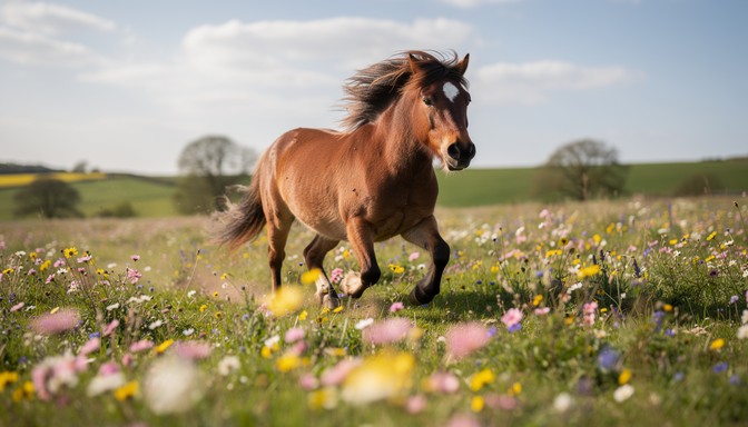 Free Galloping Through Wildflowers Image - Pony, Horse, Meadow ...
